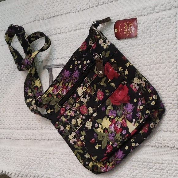 Faded Glory Handbags - FADED GLORY FLOWERED CROSSBODY BAG